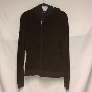 SUTTON STUDIO HOODIE VELVET JACKET SIZE LARGE
